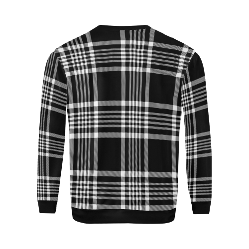 stripe bw All Over Print Crewneck Sweatshirt for Men/Large (Model H18)