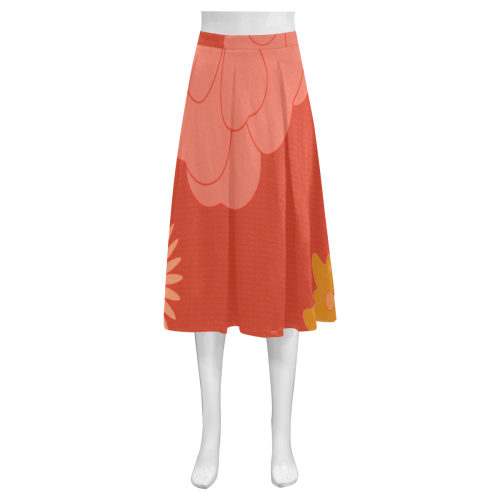 Flowers A0, B0, C7, Mnemosyne Women's Crepe Skirt (Model D16)