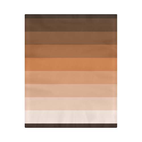 Caramel multicolored stripes Duvet Cover 86"x70" ( All-over-print)