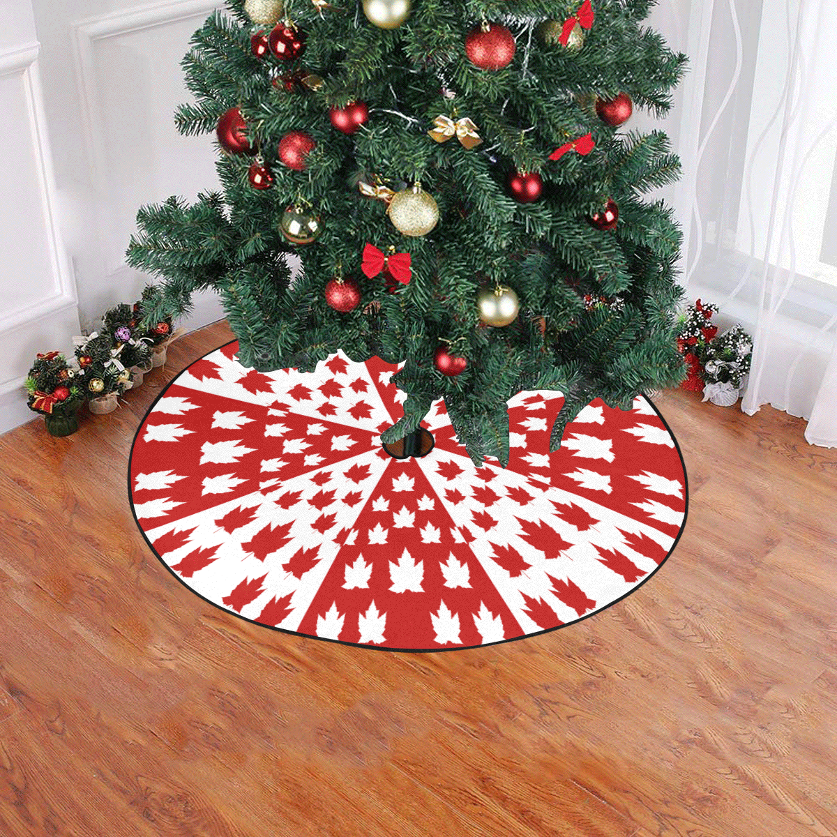 Funky Canada Christmas Tree Skirt 47" x 47"