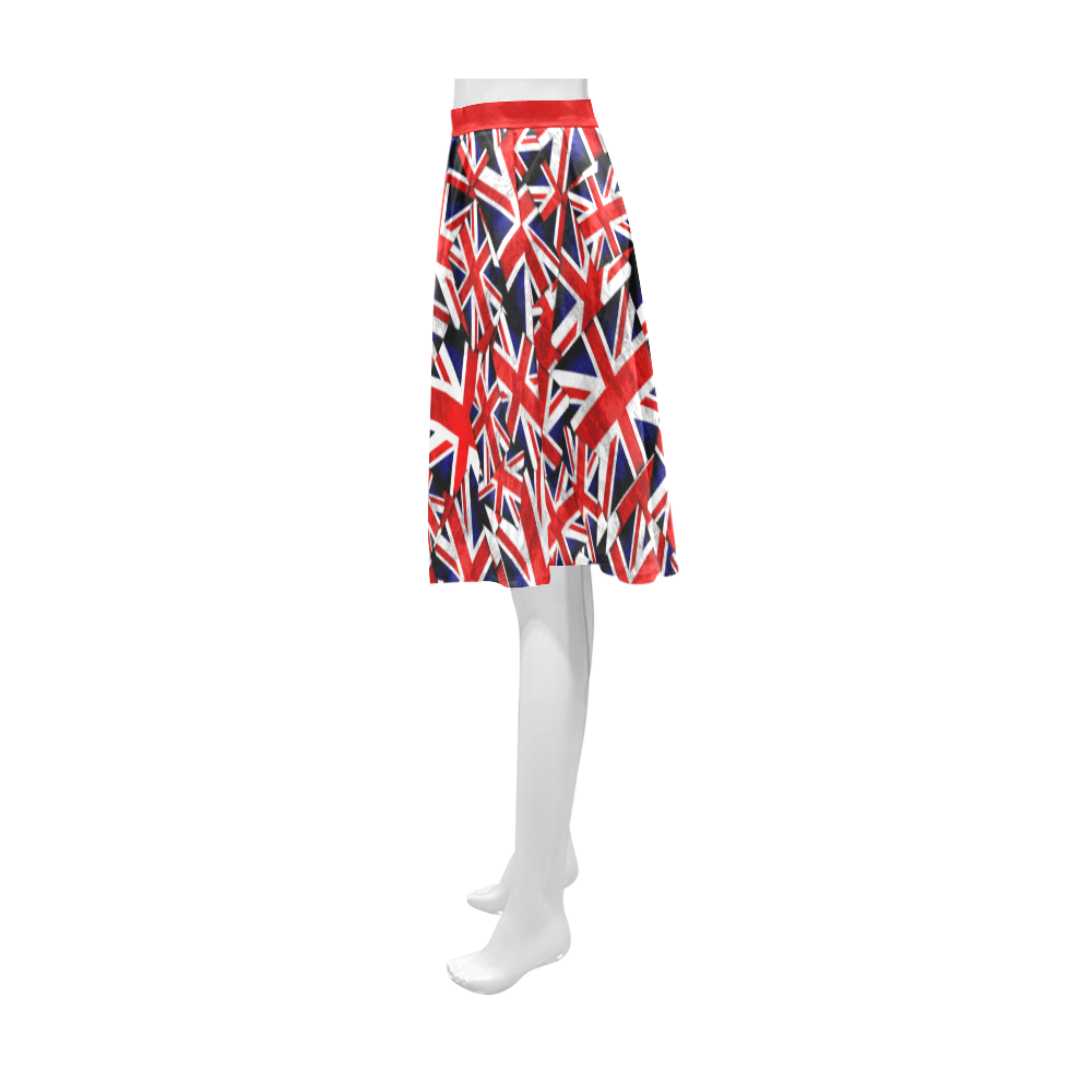 Union Jack British UK Flag - Red Athena Women's Short Skirt (Model D15)