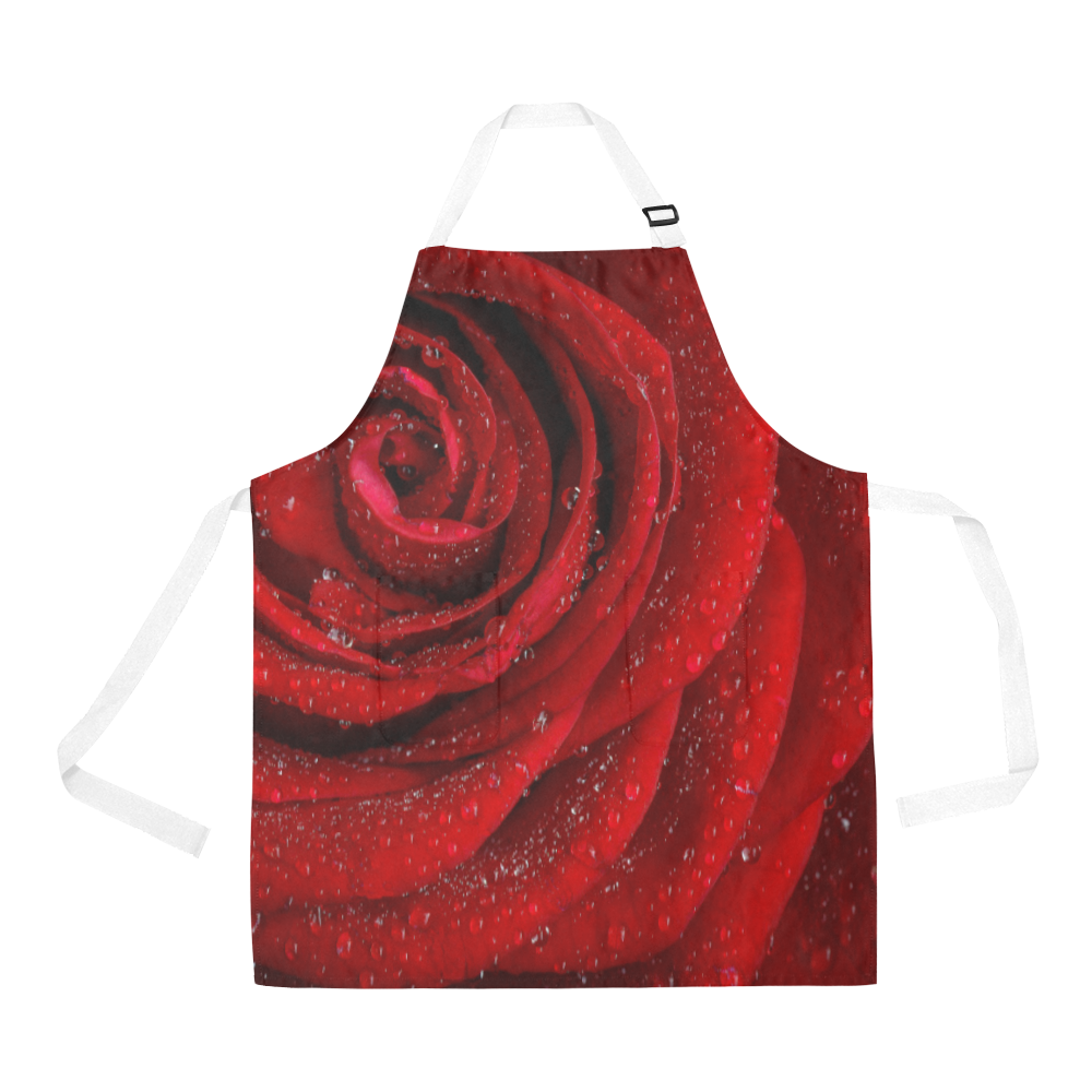Red rosa All Over Print Apron