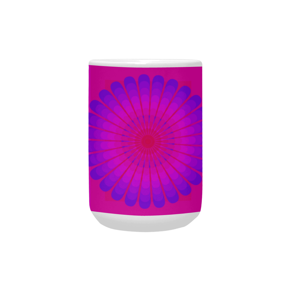 Violet flower on violet pink multiple squares Custom Ceramic Mug (15OZ)