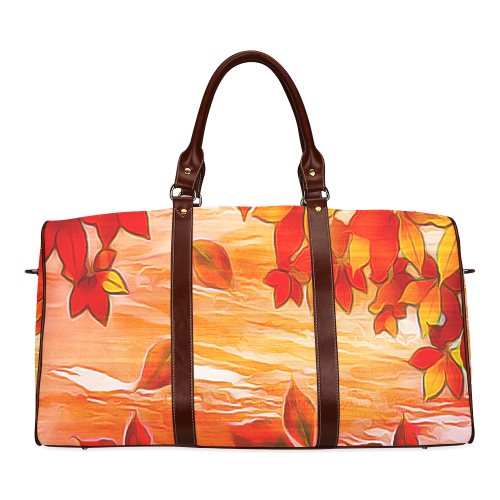 Red Leaves Waterproof Travel Bag/Small (Model 1639)