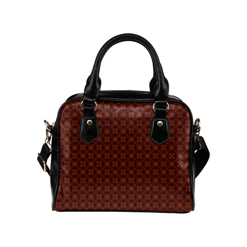 Brown Geometric Pattern Shoulder Handbag (Model 1634)