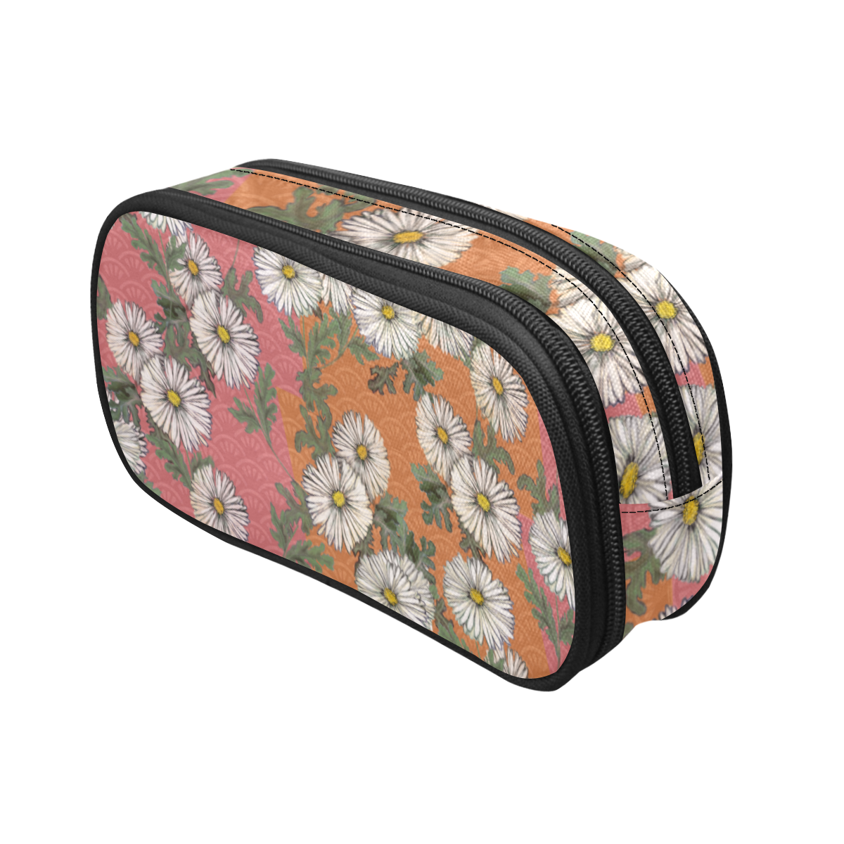 The Lowest of Low Daisies Peach Pencil Pouch/Large (Model 1680)