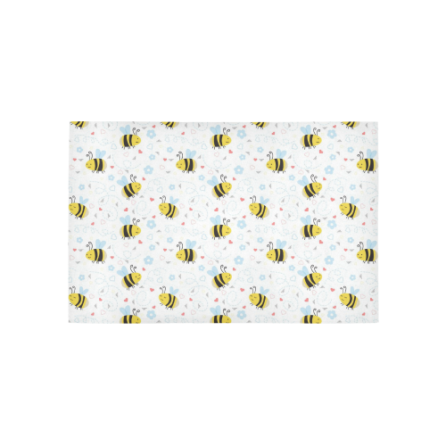 Cute Bee Pattern Area Rug 5'x3'3''