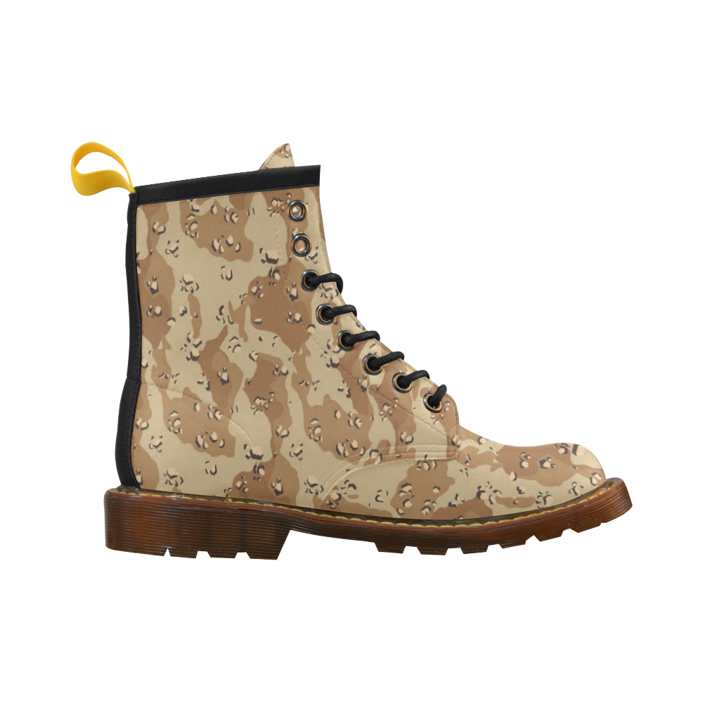 Vintage Desert Brown Camouflage High Grade PU Leather Martin Boots For Men Model 402H