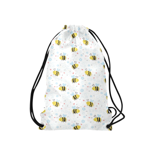 Cute Bee Pattern Small Drawstring Bag Model 1604 (Twin Sides) 11"(W) * 17.7"(H)