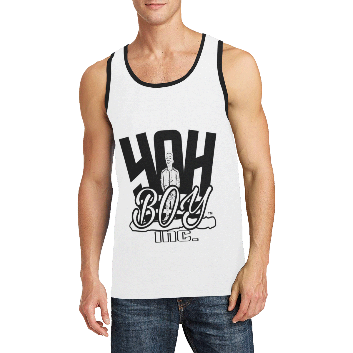 YahBoy Inc White Men's All Over Print Tank Top (Model T57)