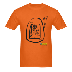 75dab-Save Black People (Orange) Men's T-Shirt in USA Size (Two Sides Printing)