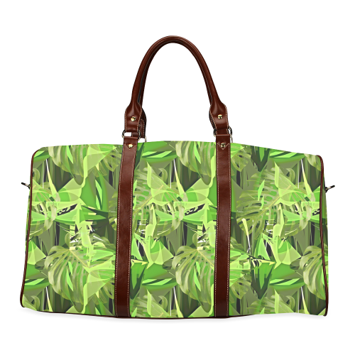 Tropical Jungle Leaves Camouflage Waterproof Travel Bag/Large (Model 1639)
