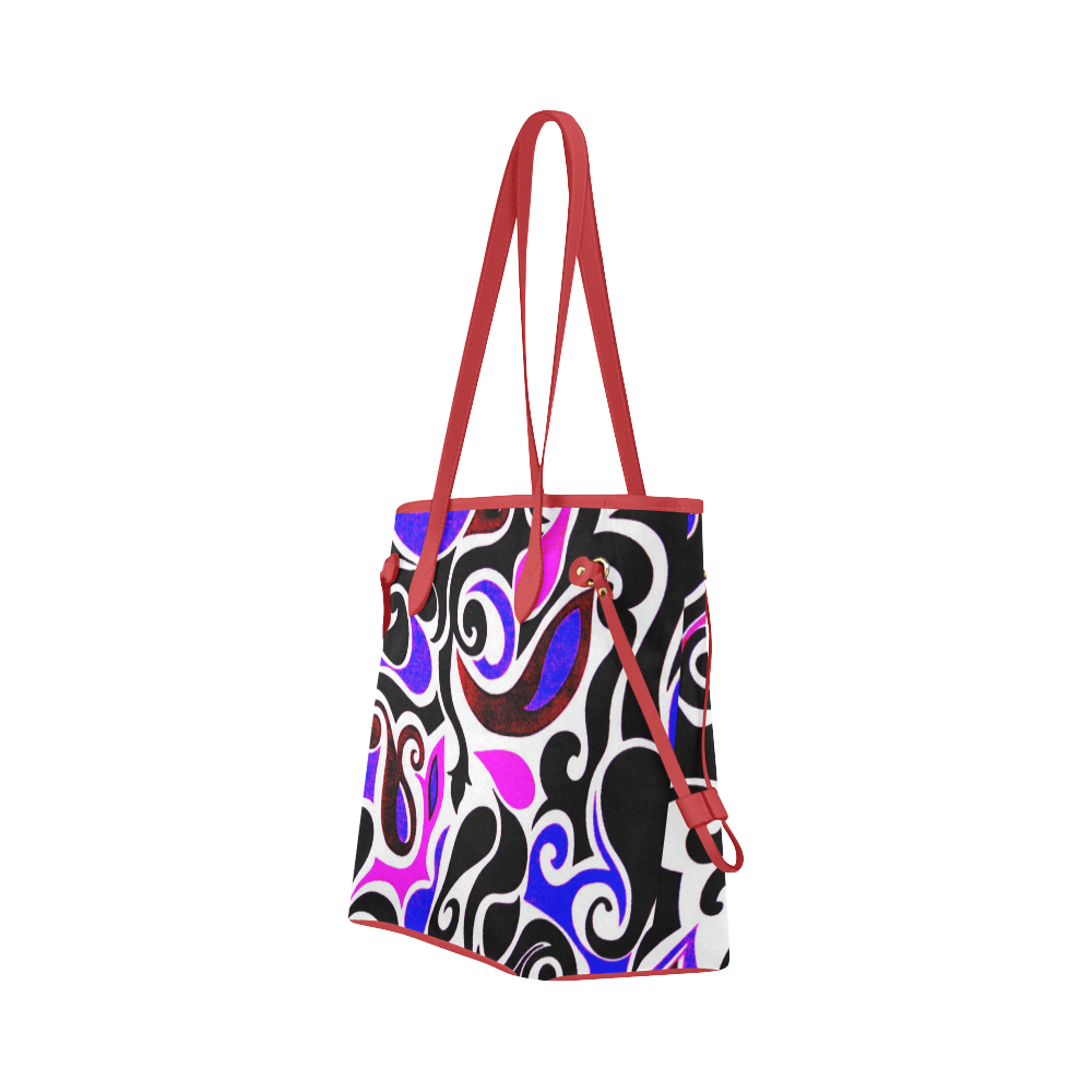 retro swirl abstract Clover Canvas Tote Bag (Model 1661)