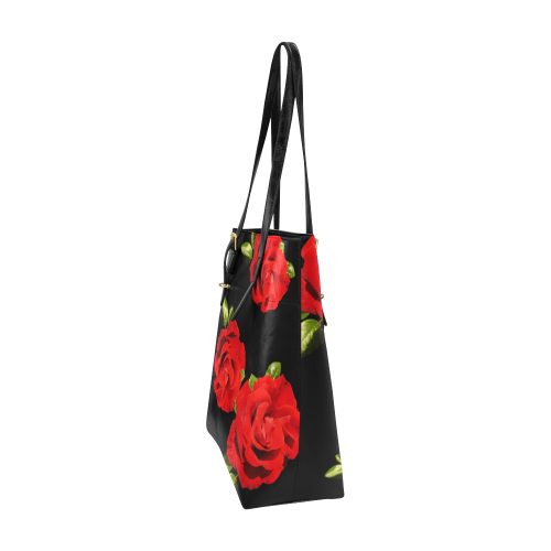 Fairlings Delight's Black Luxury Collection- Red Rose Handbag 53086f Euramerican Tote Bag/Small (Model 1655)