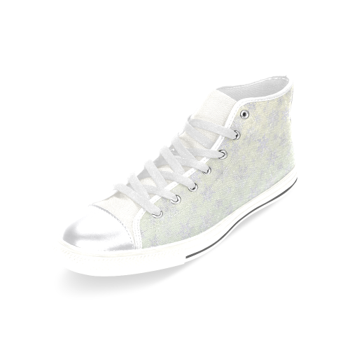 Frosty Day Snowflakes on Misty Sky blue yellow Women's Classic High Top Canvas Shoes (Model 017)