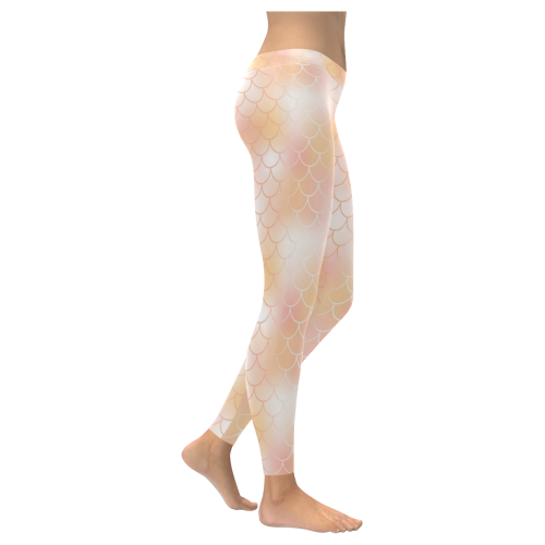 Orange Mermaid Women's Low Rise Leggings (Invisible Stitch) (Model L05)