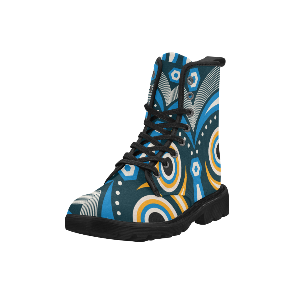 lulua tribal Martin Boots for Women (Black) (Model 1203H)
