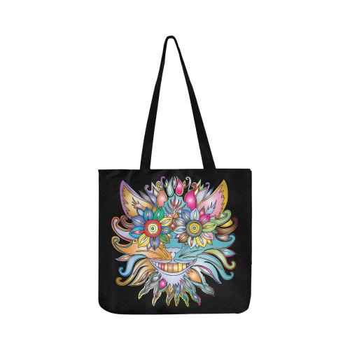 Rainbow Flower Cat Reusable Shopping Bag Model 1660 (Two sides)