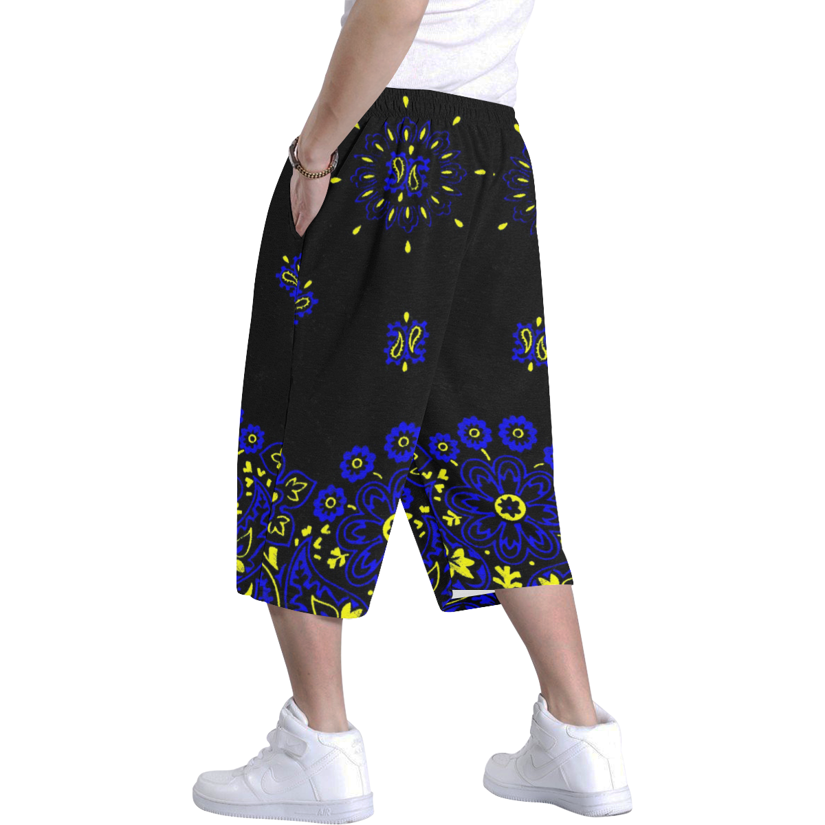 blue yellow bandana Men's All Over Print Baggy Shorts (Model L37)