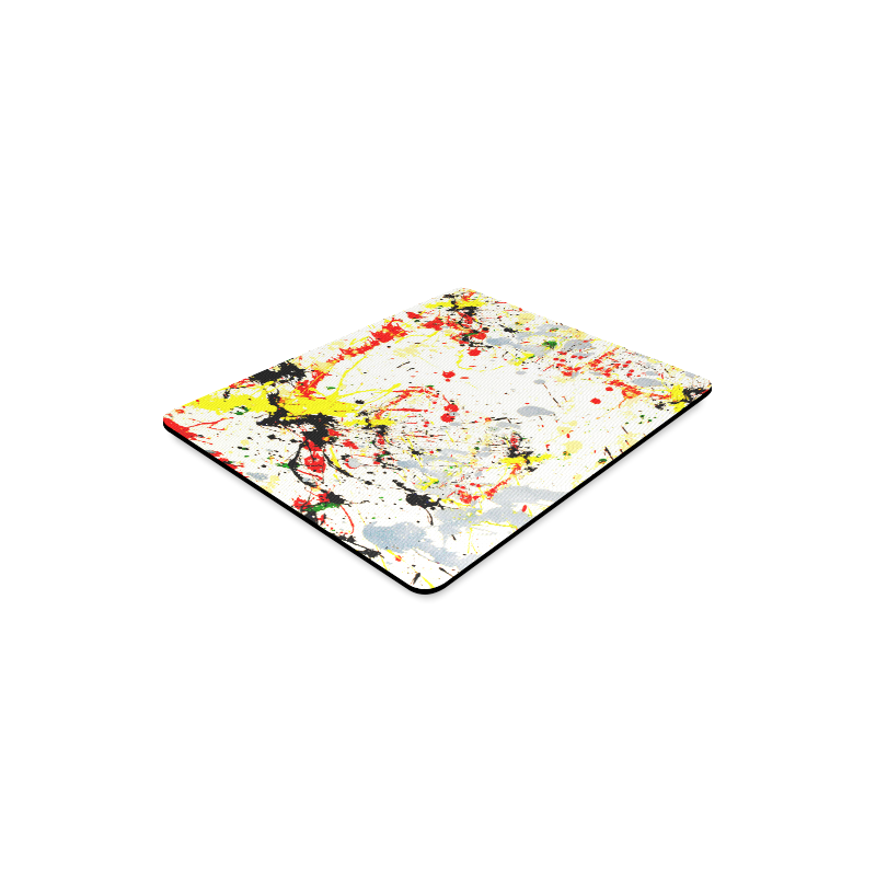 Black, Red, Yellow Paint Splatter Rectangle Mousepad