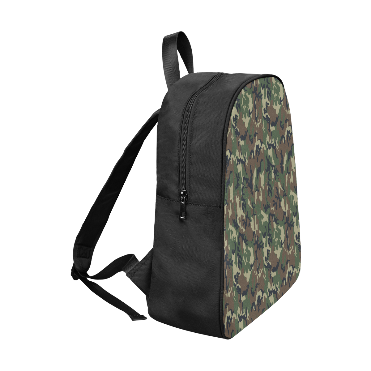 Woodland Forest Green Camouflage Fabric School Backpack (Model 1682) (Large)