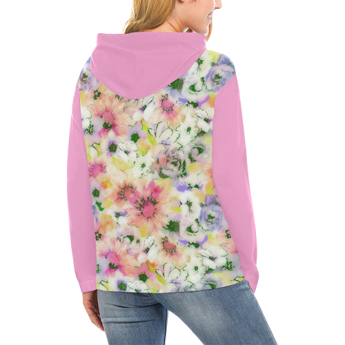 pretty spring floral All Over Print Hoodie for Women (USA Size) (Model H13)