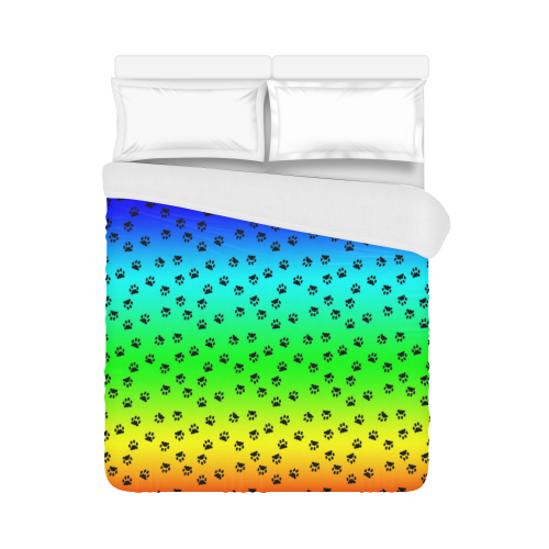 rainbow with black paws Duvet Cover 86"x70" ( All-over-print)