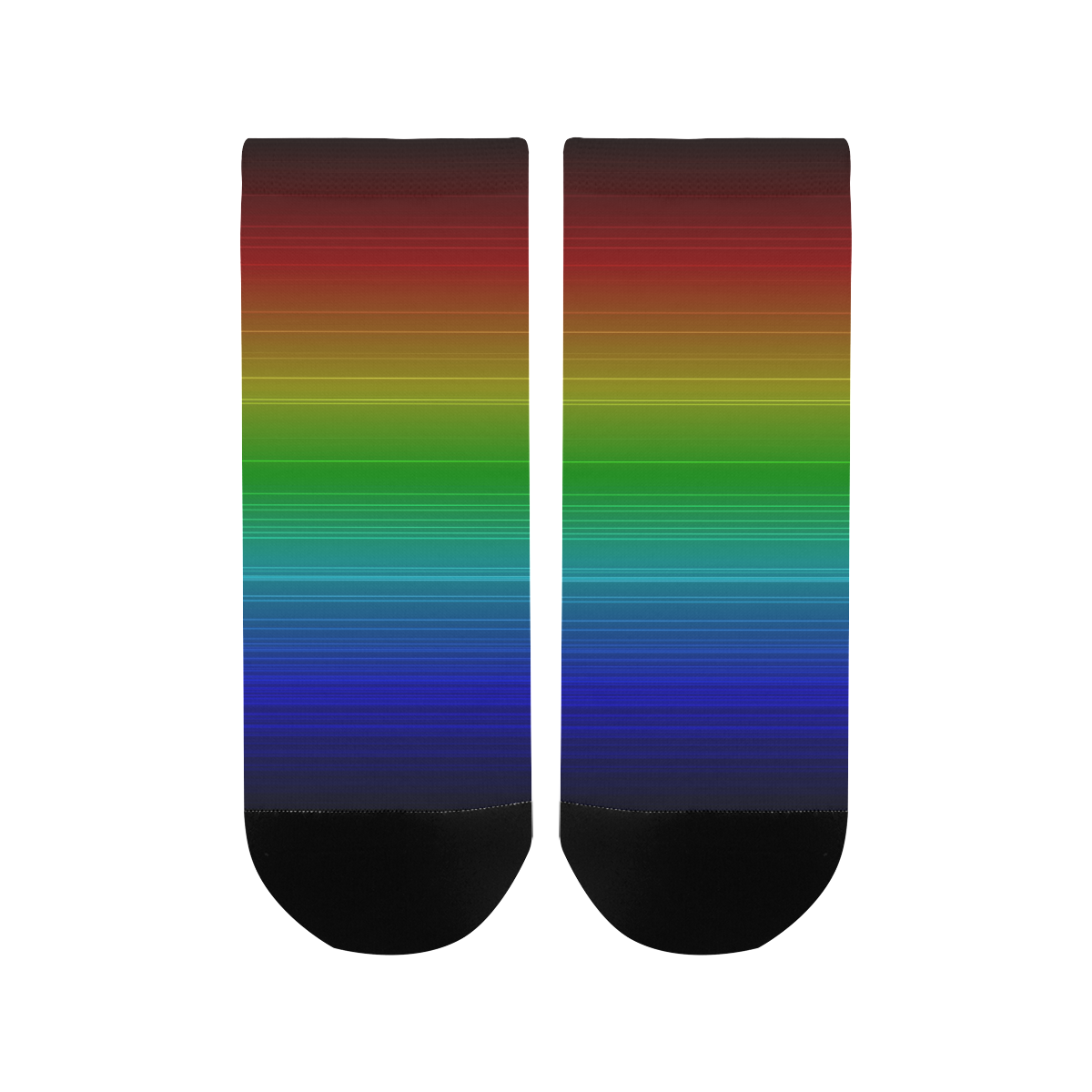 Dark Rainbow Stripes Women's Ankle Socks