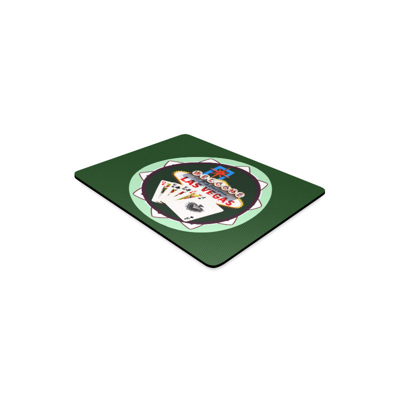 LasVegasIcons Poker Chip - Poker Hand on Green Rectangle Mousepad