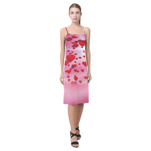 lovely romantic sky heart pattern for valentines day, mothers day, birthday, marriage Alcestis Slip Dress (Model D05)