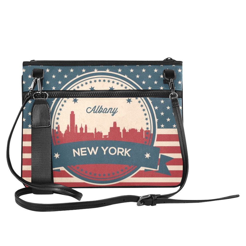 Albany New York Retro Skyline Slim Clutch Bag (Model 1668)