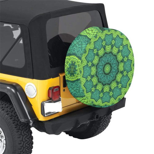 Green Theme Mandala 32 Inch Spare Tire Cover