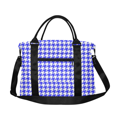 Friendly Houndstooth Pattern,blue by FeelGood Large Capacity Duffle Bag (Model 1715)