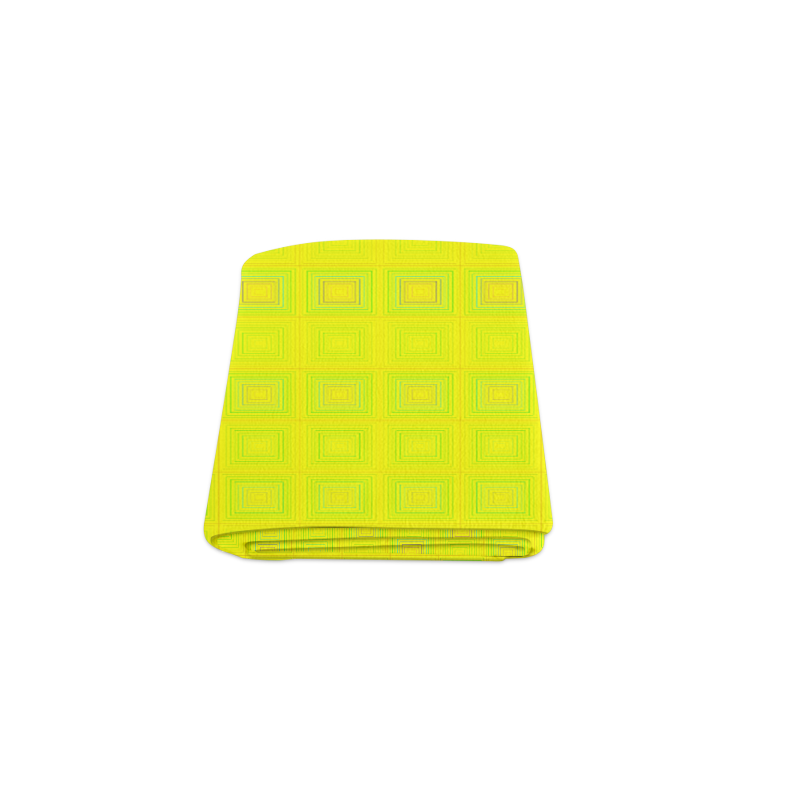 Yellow multicolored multiple squares Blanket 40"x50"