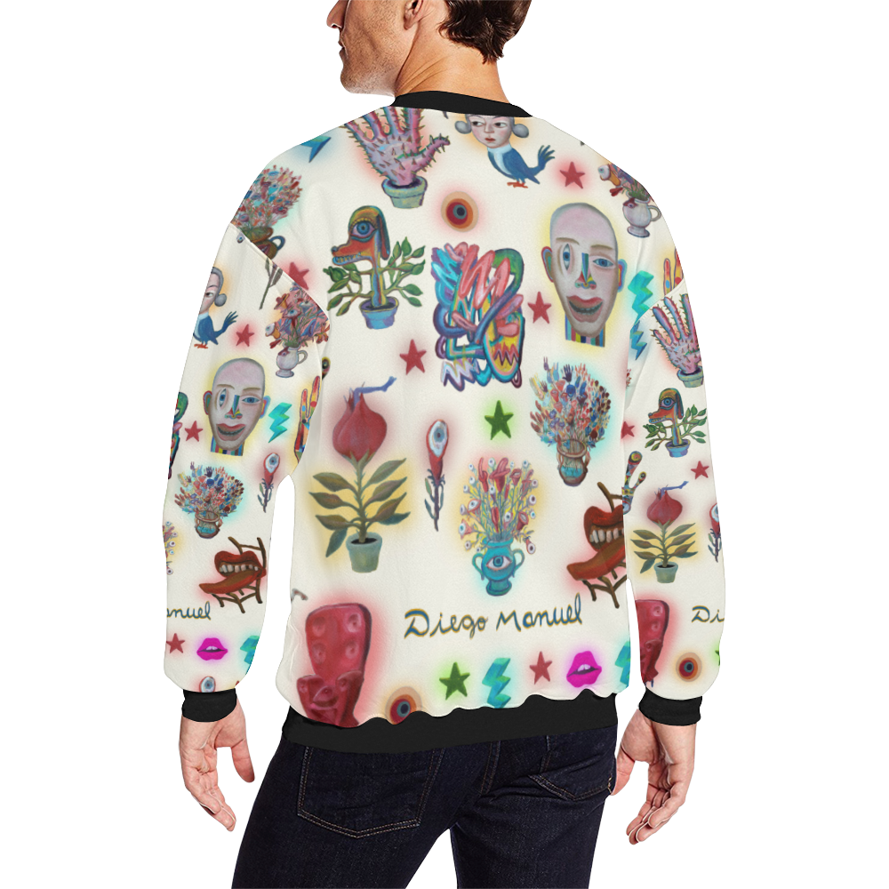 pop-surrealism-2020-7 Men's Oversized Fleece Crew Sweatshirt/Large Size(Model H18)