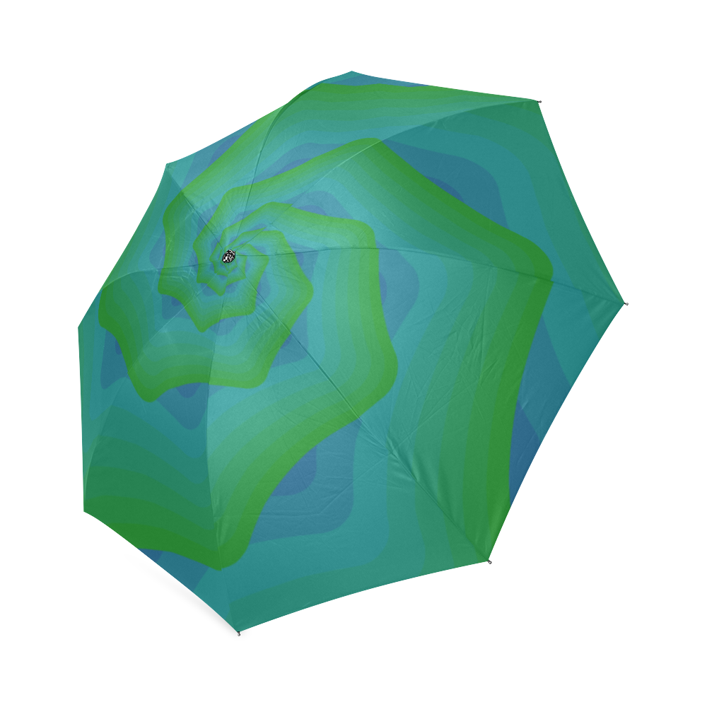 Green blue wave Foldable Umbrella (Model U01)