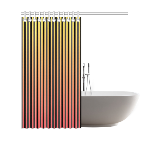 Peach Ombre on Black Shower Curtain 69"x70"