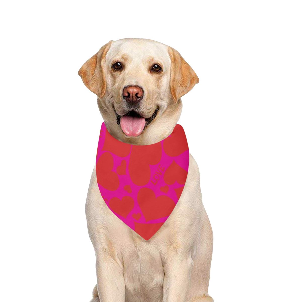 BIG HEARTS LOVE - PINK Pet Dog Bandana/Large Size