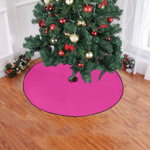 color Barbie pink Christmas Tree Skirt 47" x 47"