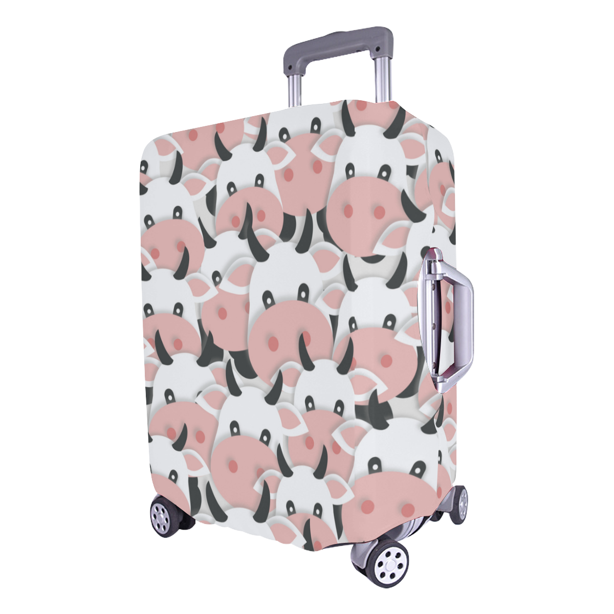 Herd of Cartoon Cows Luggage Cover/Large 26"-28"