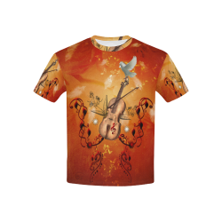 Music, violin with dove Kids' All Over Print T-shirt (USA Size) (Model T40)