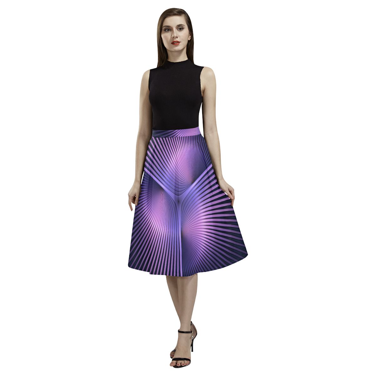 Purple Rays Aoede Crepe Skirt (Model D16)