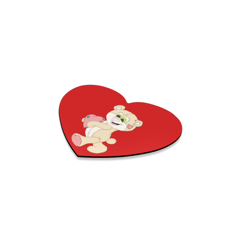 Patchwork Heart Teddy Red Heart Coaster
