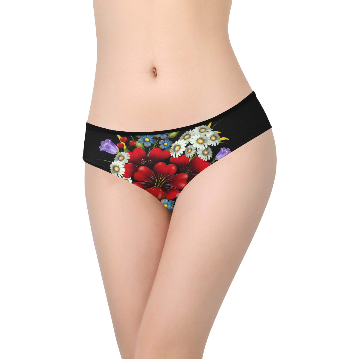 Bouquet Of Flowers Women's Hipster Panties (Model L33)