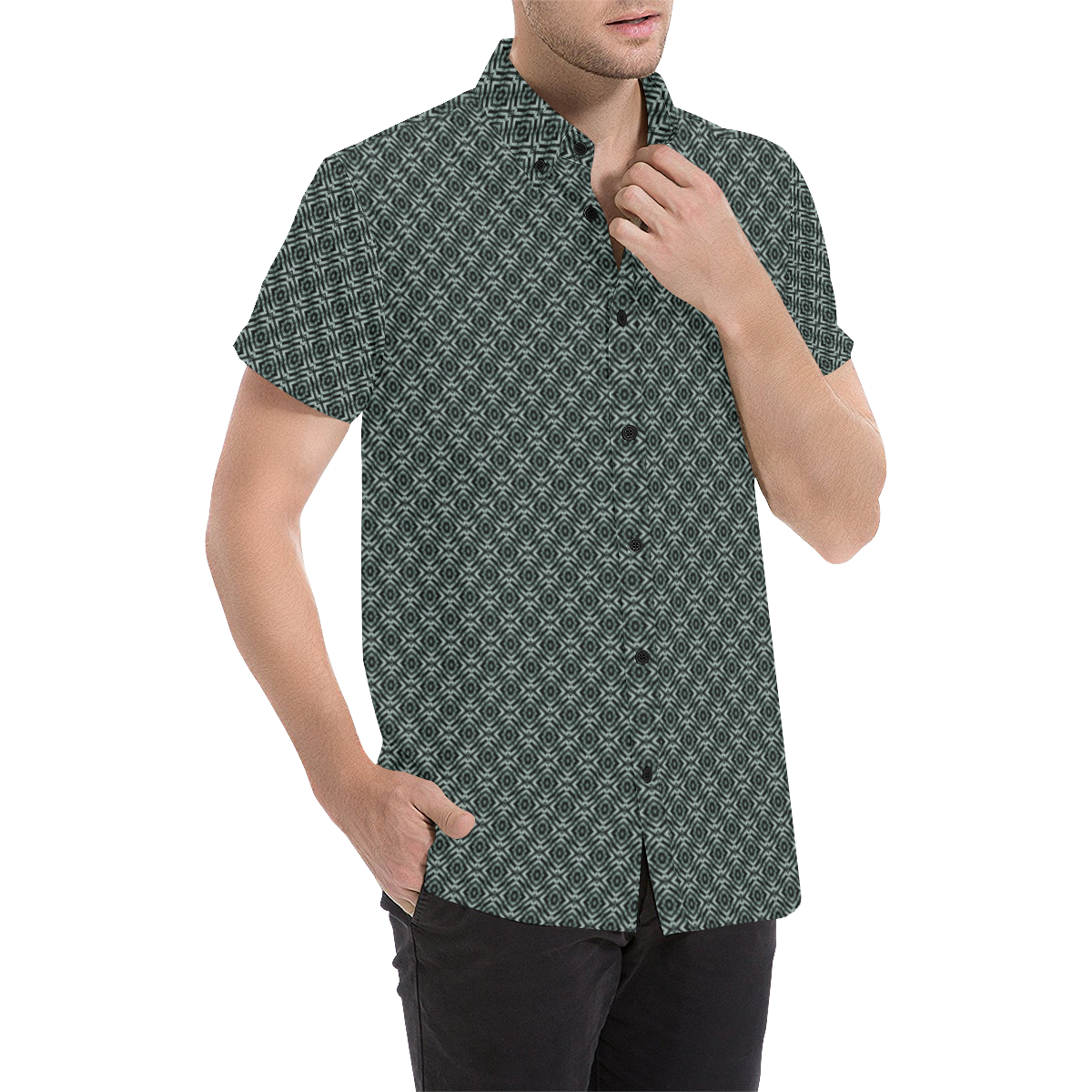 Model #48c| Men's All Over Print Short Sleeve Shirt (Model T53)