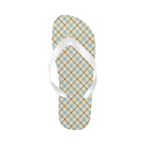 Plain plaid Flip Flops for Men/Women (Model 040)