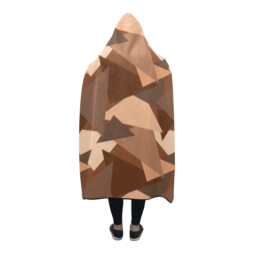 Brown Chocolate Caramel Camouflage Hooded Blanket 80''x56''