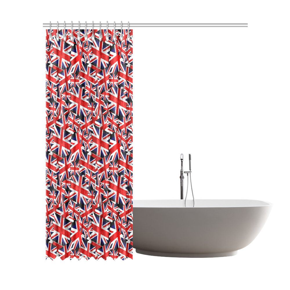 Union Jack British UK Flag Shower Curtain 72"x84"