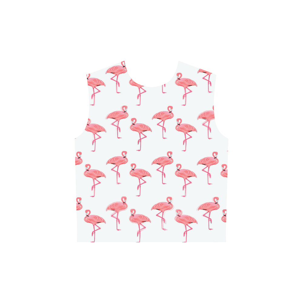 Classic Pink Flamingo Pattern All Over Print Sleeveless Hoodie for Women (Model H15)
