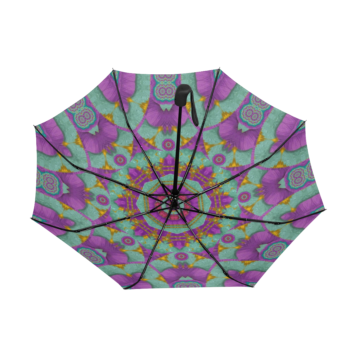 water garden lotus blossoms in sacred style Anti-UV Auto-Foldable Umbrella (Underside Printing) (U06)